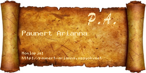 Paunert Arianna névjegykártya